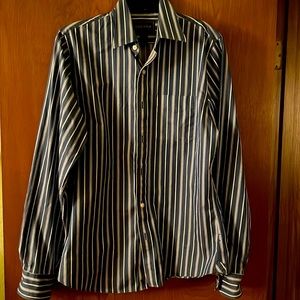 Ezra Fitch Blue & White Button Down Size - L